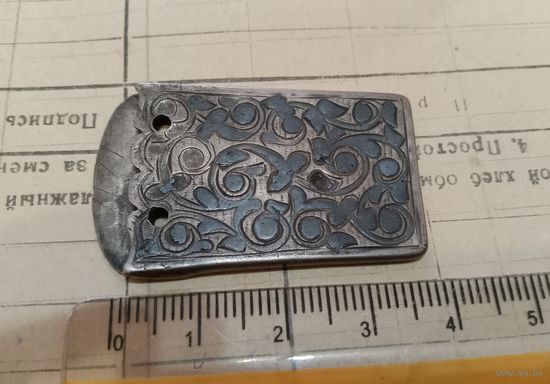 Серебряный, Ag 84*- ременной наконечник до 1917 года, вес 9,3 гр.,клеймо производителя.