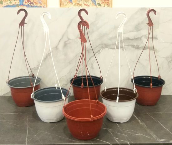 Горшки * Кашпо * Подвесные * для Цветов * Полипропилен * Высота 15 см * Диаметр 22 см * Красивые !