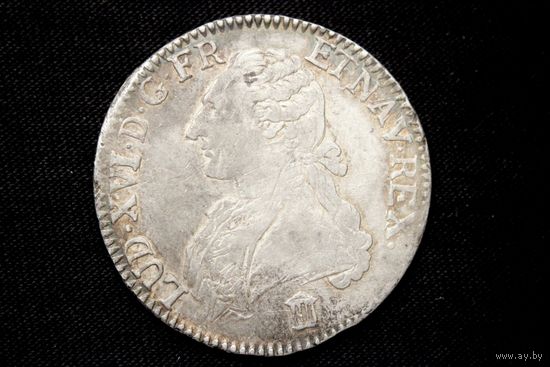 Талер (экю) 1783 г. Франция, Лидовик XVI. Кабинетная патина, сохран!