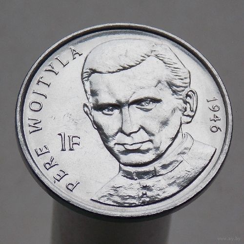 Конго 1 франк 2004  25 лет правления Иоанна Павла II /священник Войтыла, 1946/