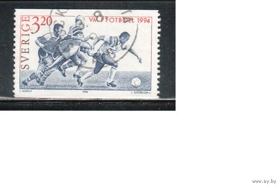 Швеция-1994,(Мих.1834)  гаш. , Спорт, Футбол, ЧМ-1994(одиночка)