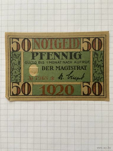 50 пфенигов (нотгельды) г. Германия.-2912
