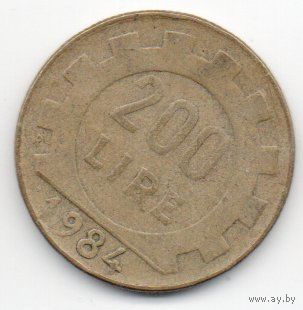 ИТАЛЬЯНСКАЯ РЕСПУБЛИКА 200 ЛИР 1984