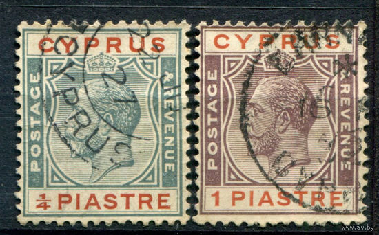 Британские колонии - Кипр - 1924г. - король Георг V - 2 марки - гашёные. #4-B6-112-A-1