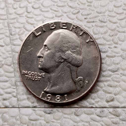 1/4 доллара (квотер) 1981(Р) года США.