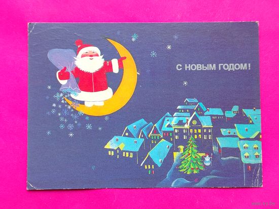 С новым годом! Подписанная. 1988 года. Охотина. 1595.
