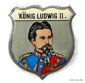 Значок-щит с портретом Людвига II Баварского