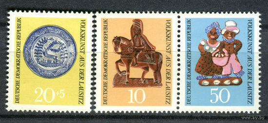 ГДР - 1969г. - Народное искусство - 3 марки (1 марка и сцепка) - полная серия, MNH [Mi 1521-1523]. #O-Se-Z-1-33
