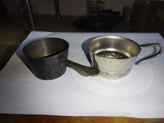 Подстаканник мнц ссср, и редкая кокотница ссср клеймо.