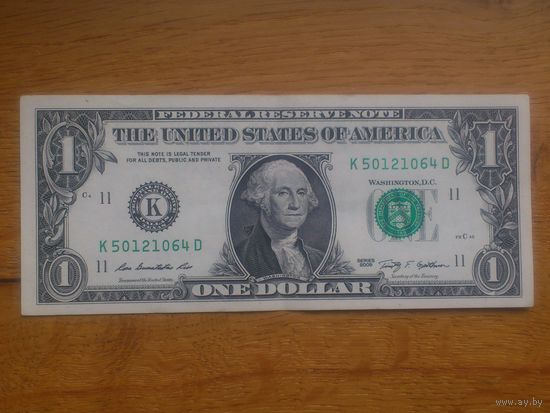1 доллар США 2009 года K