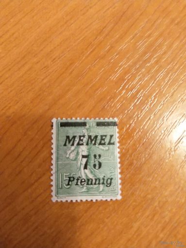1922 французская мандатная территория Мемель искусство культура разновидность сдвиг надпечатки (2-2)