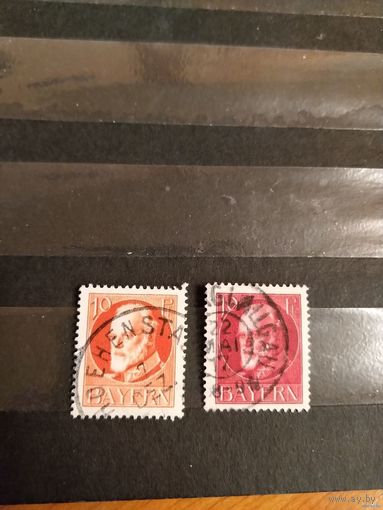 1914, 1916 королевство Бавария мих96I и 114А король Леопольд 3 (4-2)