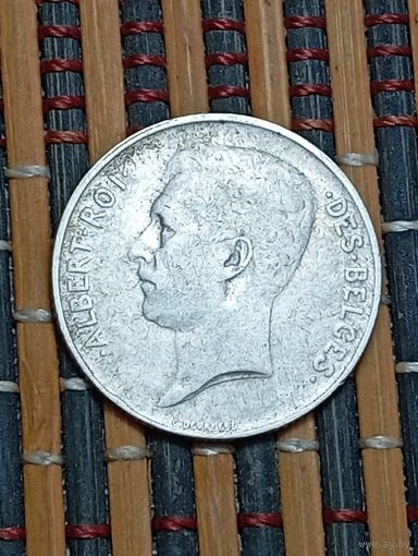 Бельгия 1 франк 1914 года . Серебро . С рубля .