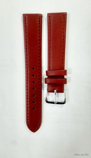 Красный Ремешок. 18мм.6р.Стильный.GENUINE LEATHER. Искуственная кожа отличного качества.Длина длинной части по габаритам-11,5см. От края-крепления до последней дырочки-9,2см. Длина короткой части от к