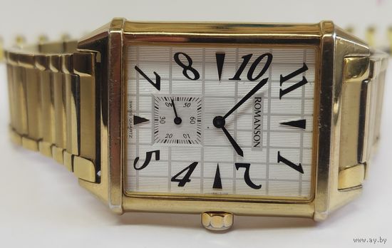 Часы "Romanson" оригинал,нерж сталь,сапфир,Swiss made,Крупные