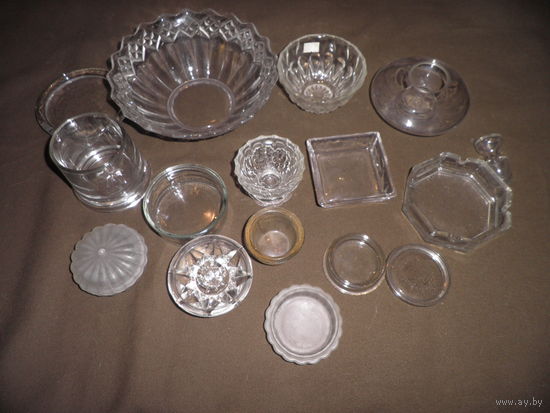 Посуда стеклянная различного назначения 16 предметов времён СССР.С рубля.