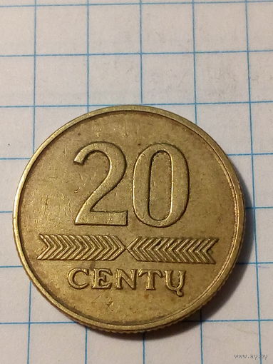 20 центов Литва 2007 год