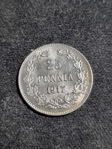 Финляндия 25 пенни 1917 без Короны