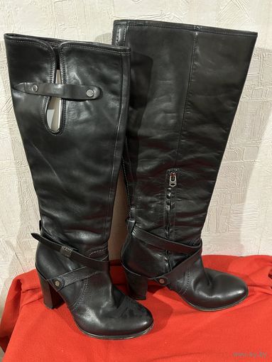 G-STAR черные Сапоги Натуральная Кожа размер 38