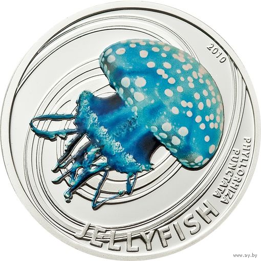 Острова Питкэрн 2 доллара 2010г. "Медуза". Монета в капсуле; сертификат. 15,55гр.(1/2 oz).