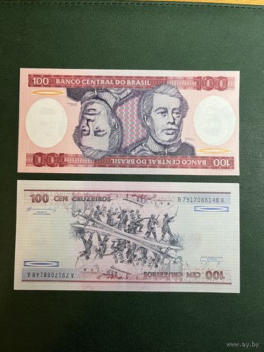 Бразилия 100 крузейро 1981г UNC