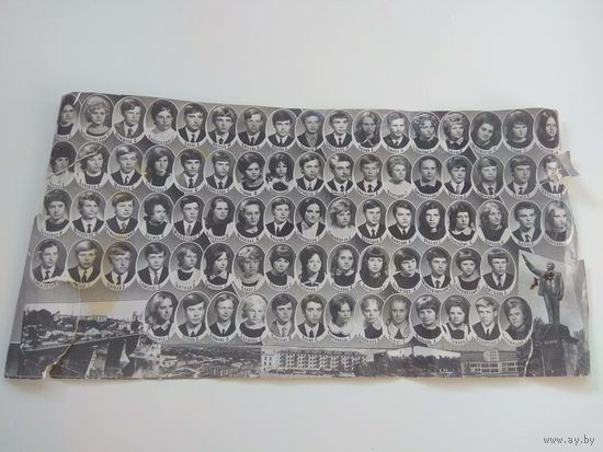 Фото выпускного класса школы г.Гродно. 1970-е