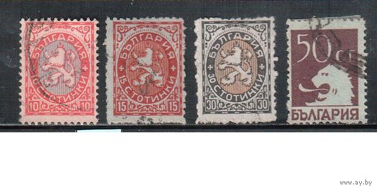 Болгария-1925, (Мих.186-189),   гаш. , Стандарт, Гербы (полная серия)(2)