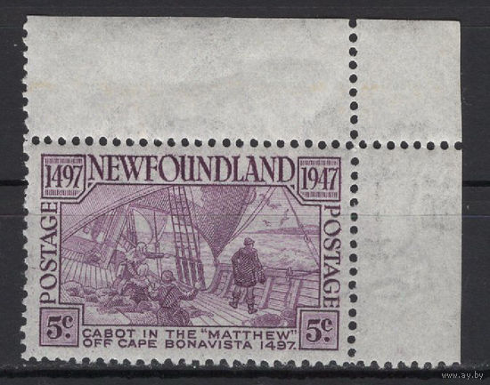 Ньюфаундленд /Newfoundland 1947** 450 лет открытия Ньюфаундленда, Джон Кабот у мыса Бонависта Mi#244