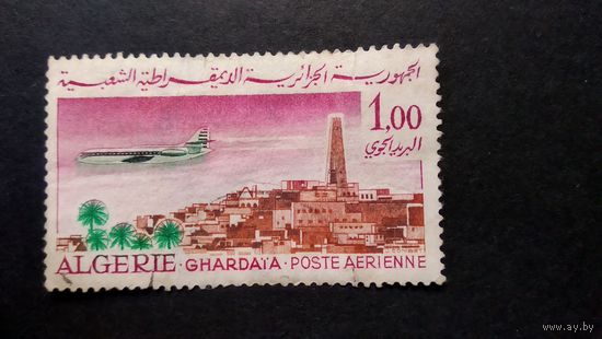 АЛЖИР 1967 авиапочта. Самолет Caravelle над г.Гардая  \280фк\