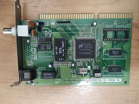 ISA Ethernet-адаптер Коаксиал + Витая пара (10Base-T), 1995 год