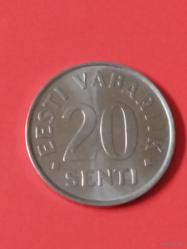 Эстония.  20 центов 2004 год