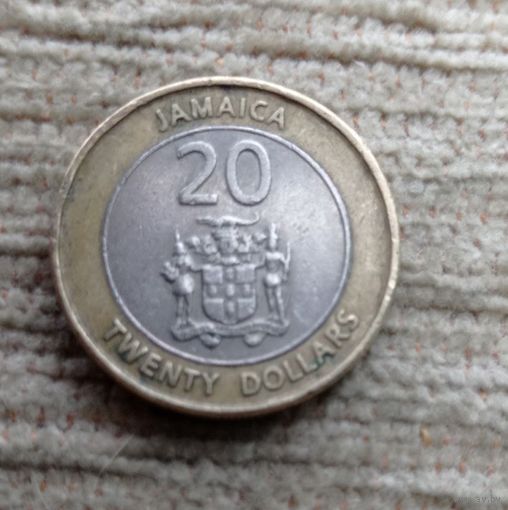Werty71 Ямайка 20 долларов 2001 биметалл