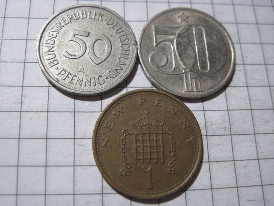 Три монеты/50 с рубля!