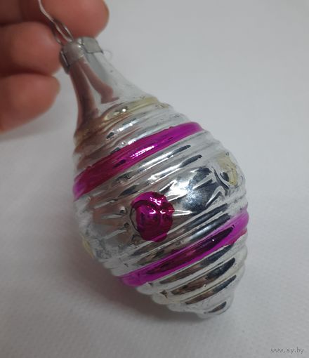 Ёлочная игрушка Фонарик Люстэрка, стекло. СССР