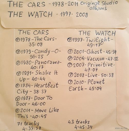 CD MP3 дискография The CARS, The WATCH - 2 CD