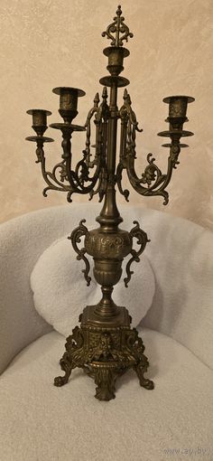 Шикарный огромный канделябр на 6 свечей бронза
