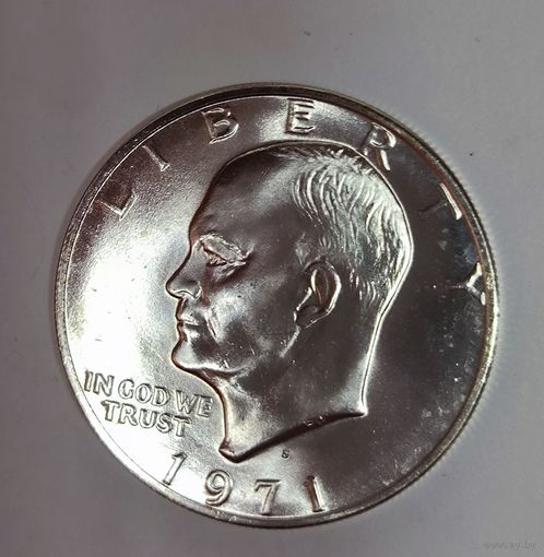 1 доллар 1971 Эйзенхауэр США. 24,59 грамм серебра! Идеальная!