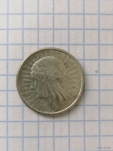 2 злотых 1934г(серебро)Янина.