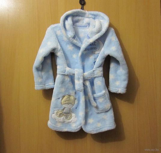 Халатик махровый George с капюшоном, 6-12 мес.