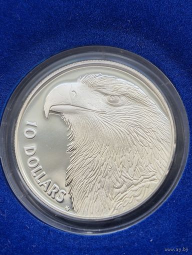 10 долларов Австралия 1994 года, Австралийский клинохвостый орел, Королева Елизавета II (1966 - 2024). В футляре и капсуле.  Серебро 925. Монета не чищена. L45585.