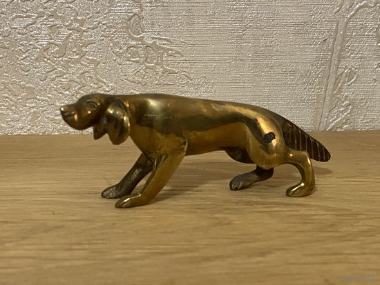 Фигурка, охотничий пес, латунь, Европа.