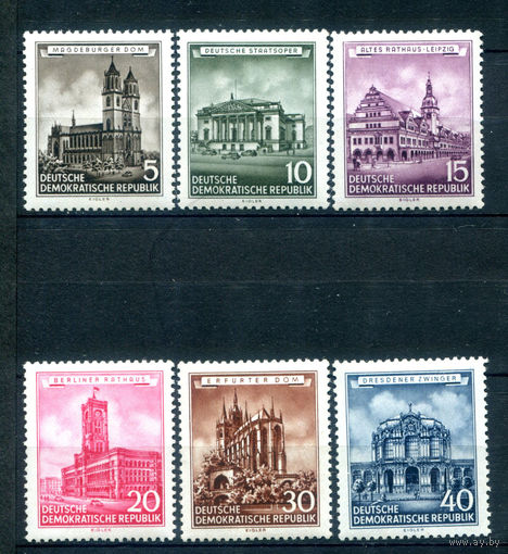 ГДР - 1955г. - Архитектура - 6 марок - полная серия, MNH [Mi 491-496]. #1-GG-18-B-2