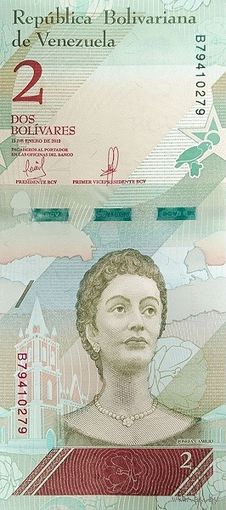 Венесуэла 2 боливара образца 2018 года UNC p101