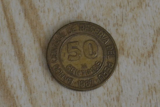Перу 50 сентимо 1987 с 1 руб