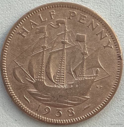 Великобритания 1/2 пенни 1938 г.