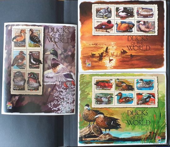 Фауна Птицы утки мира 3Мл Гренада 2001 MNH** Mi 4663-4680 23.5e кат