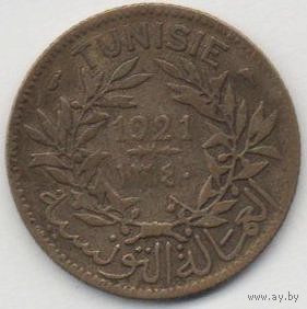 ФРАНЦУЗСКИЙ ПРОТЕКТОРАТ ТУНИС. 1 ФРАНК 1921