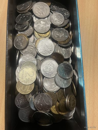 Монеты Рф от копейки до 10 р номиналом,вес 1433 гр.