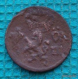 Шведская Ливония 1/6 оре 1667 года, Три короны. Лев. Новогодняя распродажа!