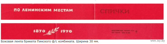 Спичечные этикетки. Сувенирная лента.Номер по каталогу Голубцова - 216